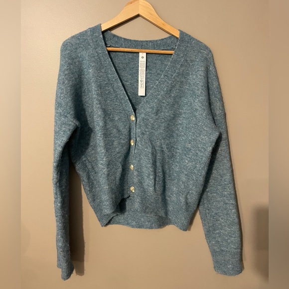 lululemon athletica Sweaters - Lululemon alpaca cardigan. Barely worn. Size medium. Amazing blue colour.